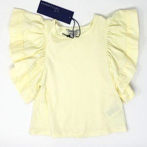 Habitual Girl Flutter Sleeve Top Yellow